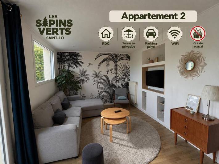 Location de vacances pour 3 personnes, avec Terrasse et Jacuzzi ainsi que Jardin et Vue à Saint-Lô