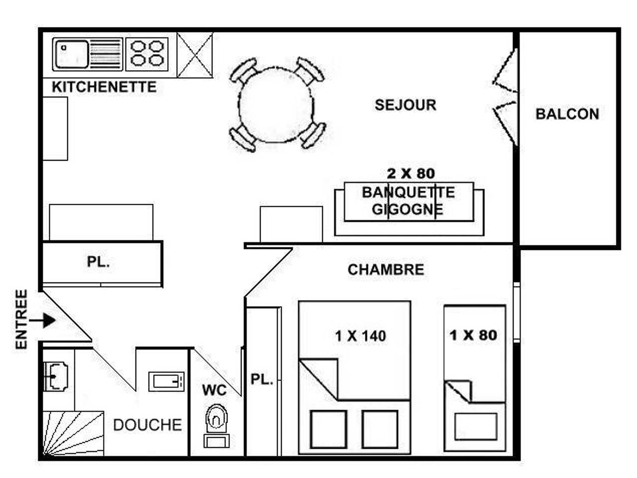 Appartement entier, Appartement 2 Pièces 5 Pers. aux Saisies avec Balcon Sud in Les Saisies, Région d'Albertville