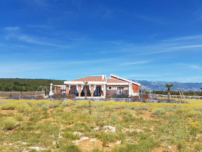 Villa pour 8 personnes, avec jardin et piscine ainsi que terrasse et jacuzzi, animaux acceptés à Novalja