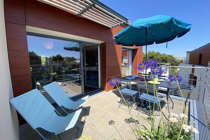 Appartement de vacances pour 4 personnes, avec balcon et jardin