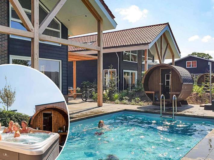 Ferienhaus für 12 Personen, mit Terrasse und Whirlpool sowie Garten und Pool in Lichtenvoorde