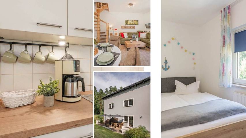 Ferienwohnung für 4 Personen, mit Garten und Sauna sowie Ausblick, mit Haustier in Garz