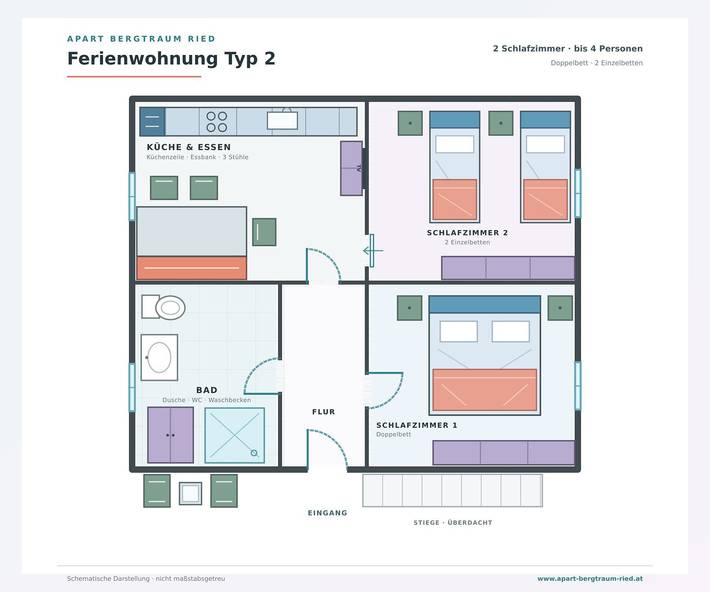 Ganze Wohnung, Ferienwohnung 'Apart Bergtraum Ried - Typ 2' mit Bergblick, Gartenzugang und WLAN in Glockturmkamm, Ried im Oberinntal