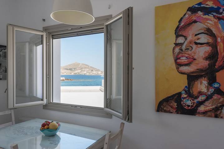 Location de vacances pour 4 personnes, avec Balcon ainsi que Terrasse et Jardin dans Náoussa