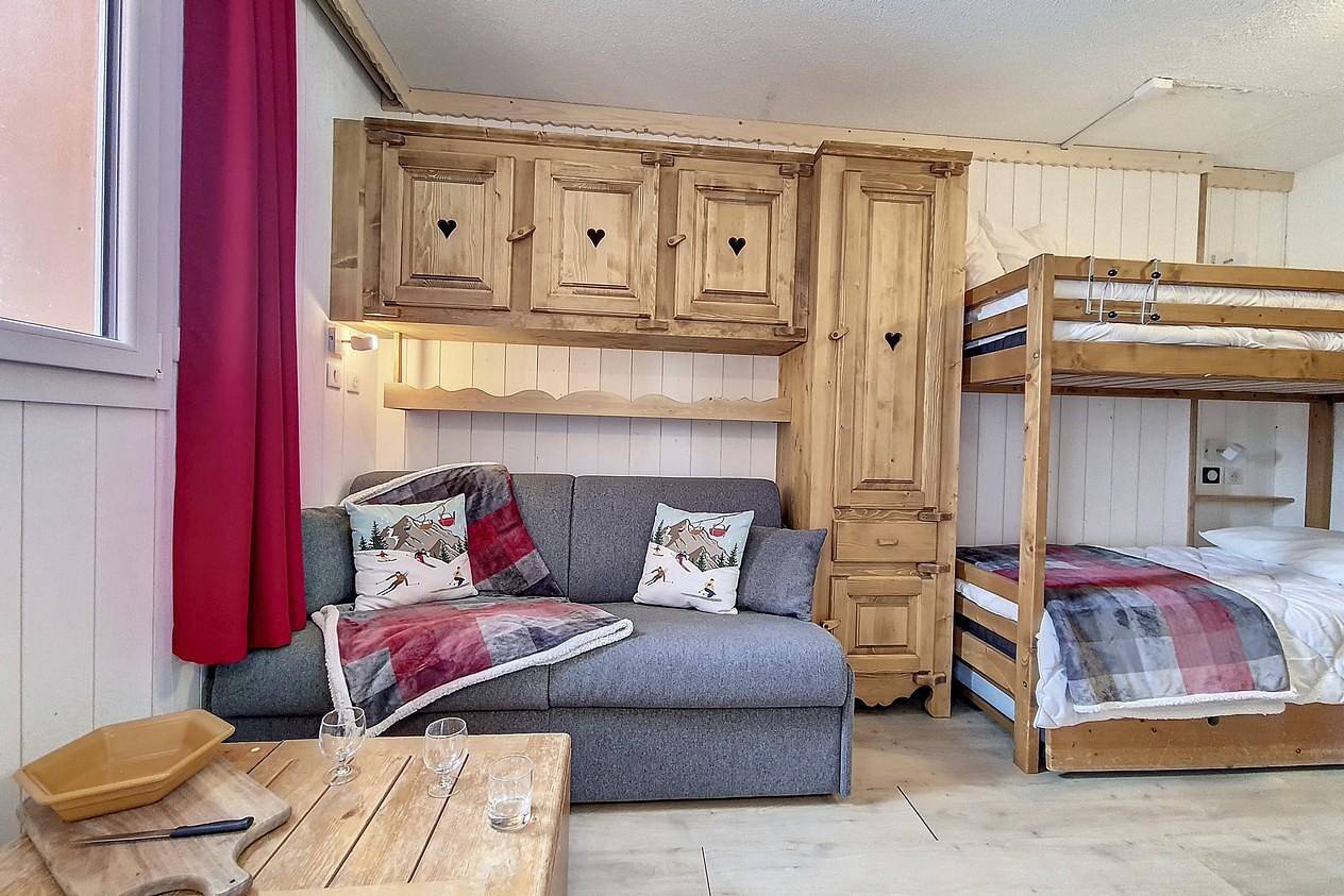 Studio entier, La Résidence les Carlines - Studio 3 personnes (050) in Saint-Martin-de-Belleville, Les Trois Vallées