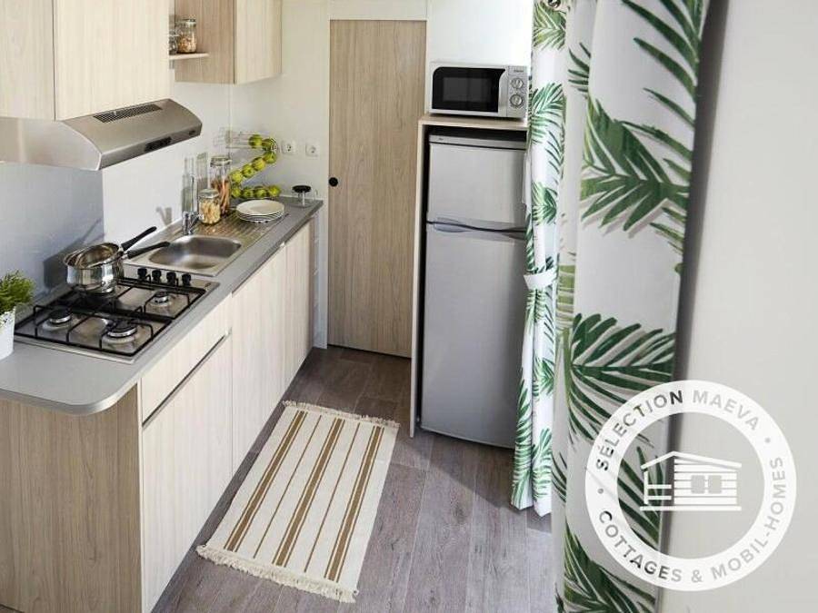 Camping Le Roussillon - Mobilheim 4 personen - 3-Zimmerwohnung 4 Personen Klimatisiert + Tv in Saint-Cyprien-Plage, Saint-Cyprien