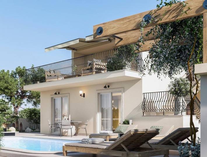 Villa für 8 Personen, mit Ausblick und Garten sowie Terrasse und Pool in Rogoznica