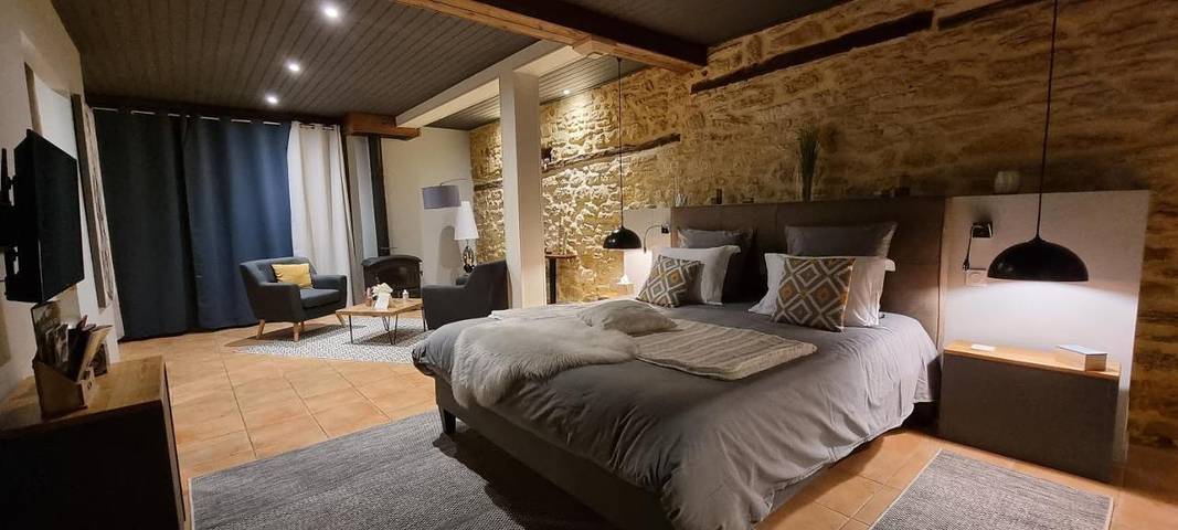 Chambre d’hôte pour 2 personnes, avec Terrasse ainsi que Jardin et Vue