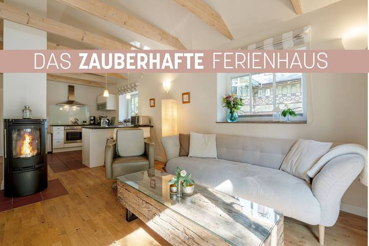 Ferienwohnung für 4 Personen, mit Seeblick und Garten sowie Ausblick in Märchenweihnacht auf Schloss Glücksburg