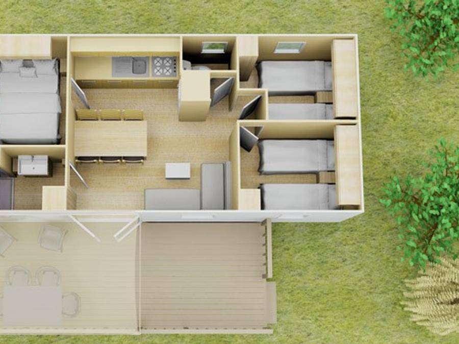 Camping Angeiras - Mobile home 6 persons - Comfort Xl | 3 Bedrooms | 6 Pers | Raised terrace | Air conditioning in Lavra, Perafita, Lavra e Santa Cruz do Bispo