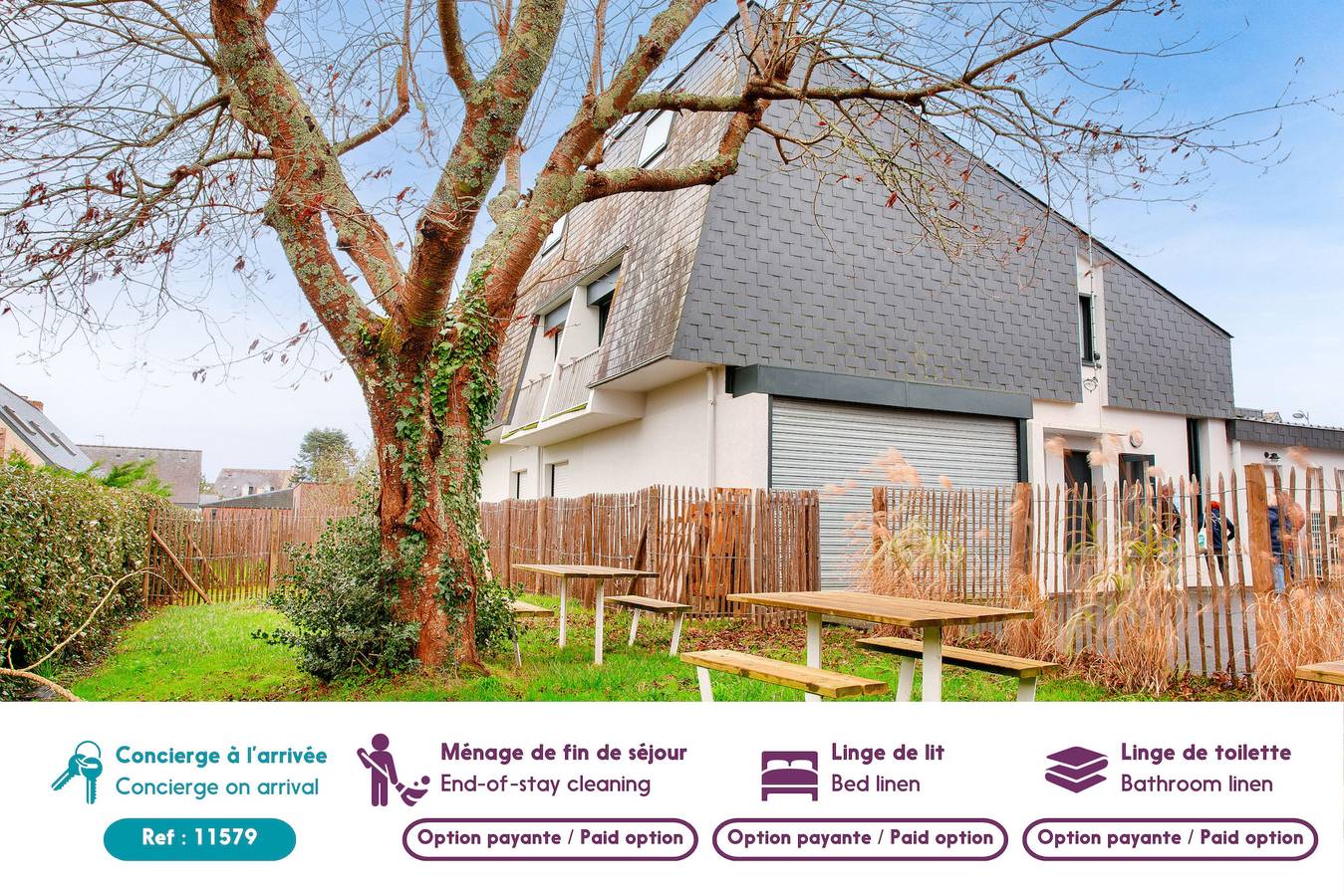 Appartement entier, 350m plage de la Cale de Beg Meil, Appart pour 2 in Fouesnant, Côte de Cornouaille