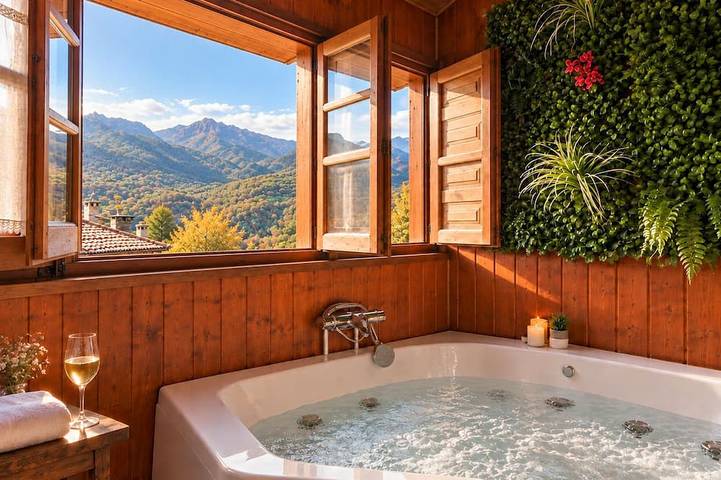 La Congosta · Jacuzzi, chimenea y montaña en Asturias in Teverga, Cordillera Cantábrica