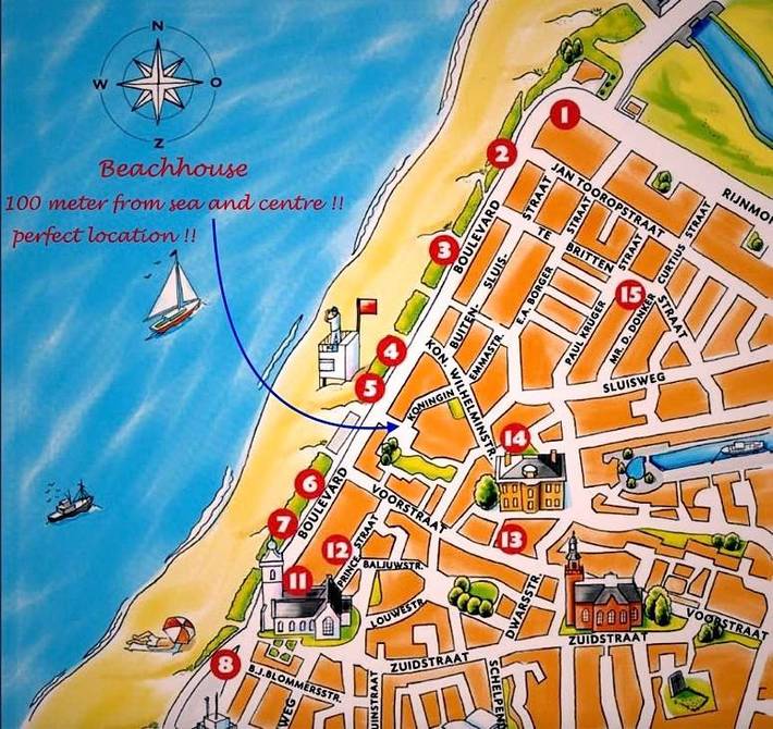 Ferienwohnung für 4 Personen, mit Ausblick und Garten, kinderfreundlich in Katwijk - 2