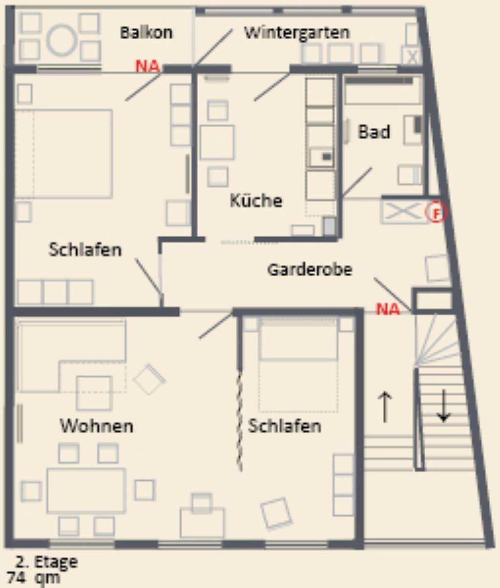 Ganze Ferienwohnung, Appartement/Fewo, Dusche und Bad, Wc, 2. Schlafraum in Neustadt-Stadtmitte, Neustadt an der Weinstraße