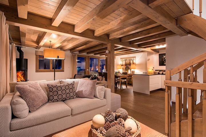Ferienhaus für 8 Personen, mit Balkon und Whirlpool sowie Sauna und Ausblick im Wallis - 4
