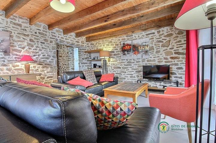 Gîte pour 6 personnes, avec jardin ainsi que terrasse et sauna, animaux acceptés à Locoal-Mendon - 4