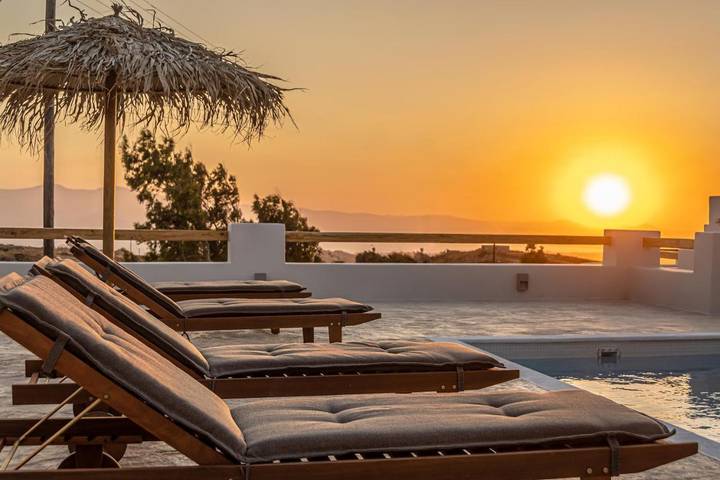 Villa für 5 Personen, mit Seeblick und Garten sowie Pool und Ausblick, mit Haustier auf Naxos
