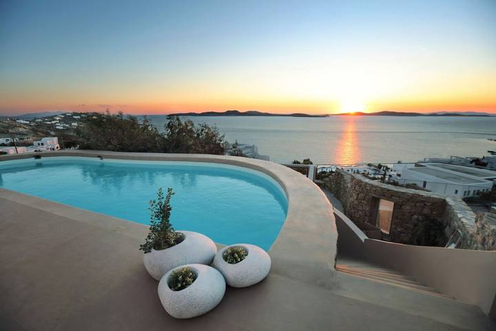 Casa de férias para 12 pessoas, com Vista para o mar e Varanda e ainda Terraço and Jardim em Mykonos