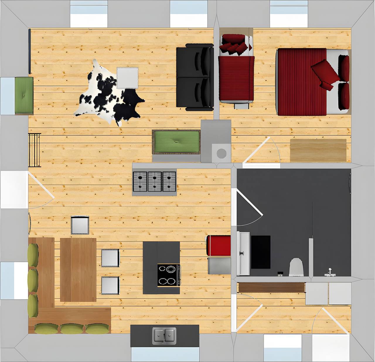 Ganze Wohnung, Hansemichelhof Schauinsland, neu renoviert, moderner Schwarzwaldstil, hell, Garten mit Panoramablick in Obermünstertal, Münstertal