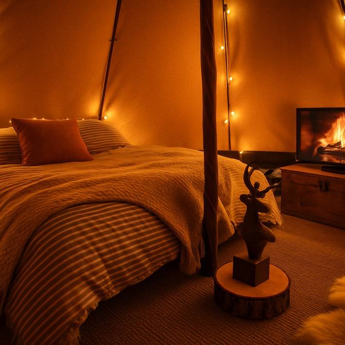 Tipi for 4 people, with pets on the Isle of Anglesey
