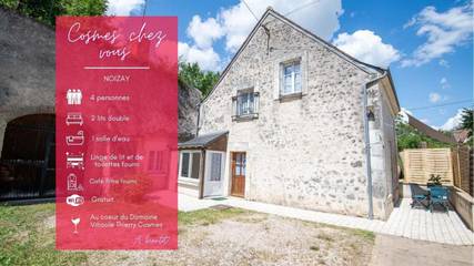 Gîte pour 4 personnes, avec jardin et terrasse à Noizay