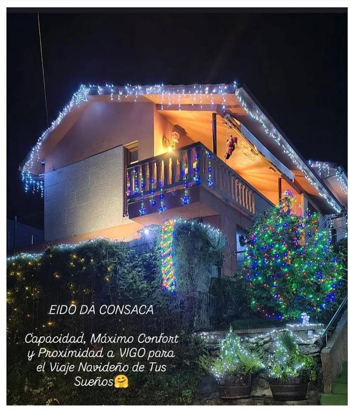 Apartamento para 8 personas, con jardín y piscina además de piscina para niños y vistas en Puenteareas