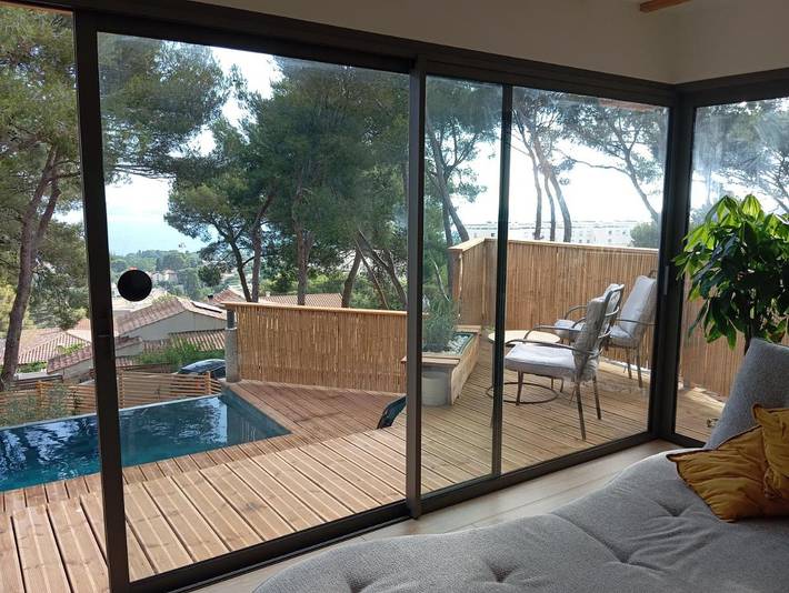 Villa pour 8 personnes, avec jardin et vue ainsi que vue sur le lac et piscine, animaux acceptés à Sète - 3