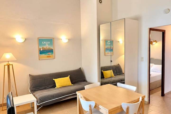 Ganze Wohnung, B4 Apartment mit Meer- und Bergblick, Residence Padovani Marina, im Obergeschoss in Calcatoggio, Golfe de Sagone