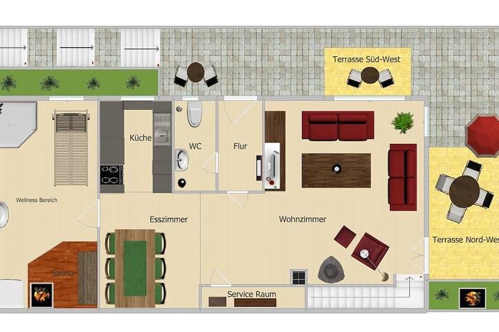 Ferienwohnung für 4 Personen, mit Garten und Sauna sowie Balkon in Gunzenhausen