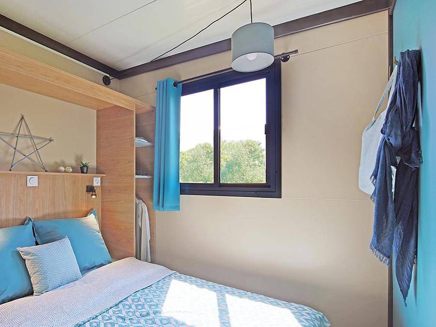 Camping Le Château - Mobilheim 5 personen - Cottage Morea Confort 25m² 2 Zimmer + überdachte Terrasse 1/5 Pers. in Hauterives, Valence und Umgebung