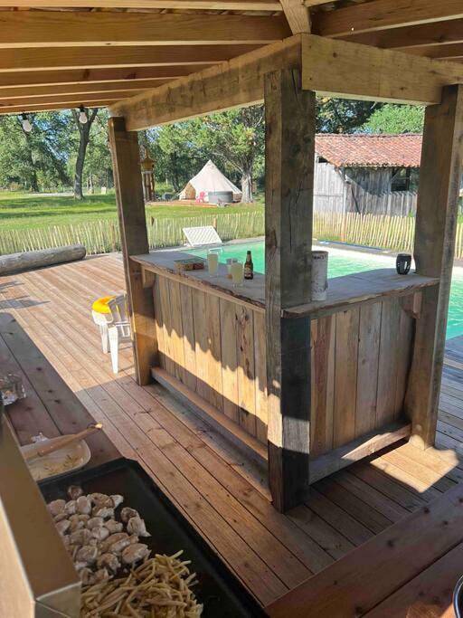 Location de vacances pour 12 personnes, avec jacuzzi ainsi que piscine et jardin dans Sabres - 4