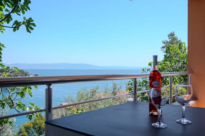Ganze Wohnung, Apartment for 2 guests with ocean view in Raša, Ostküste Istrien