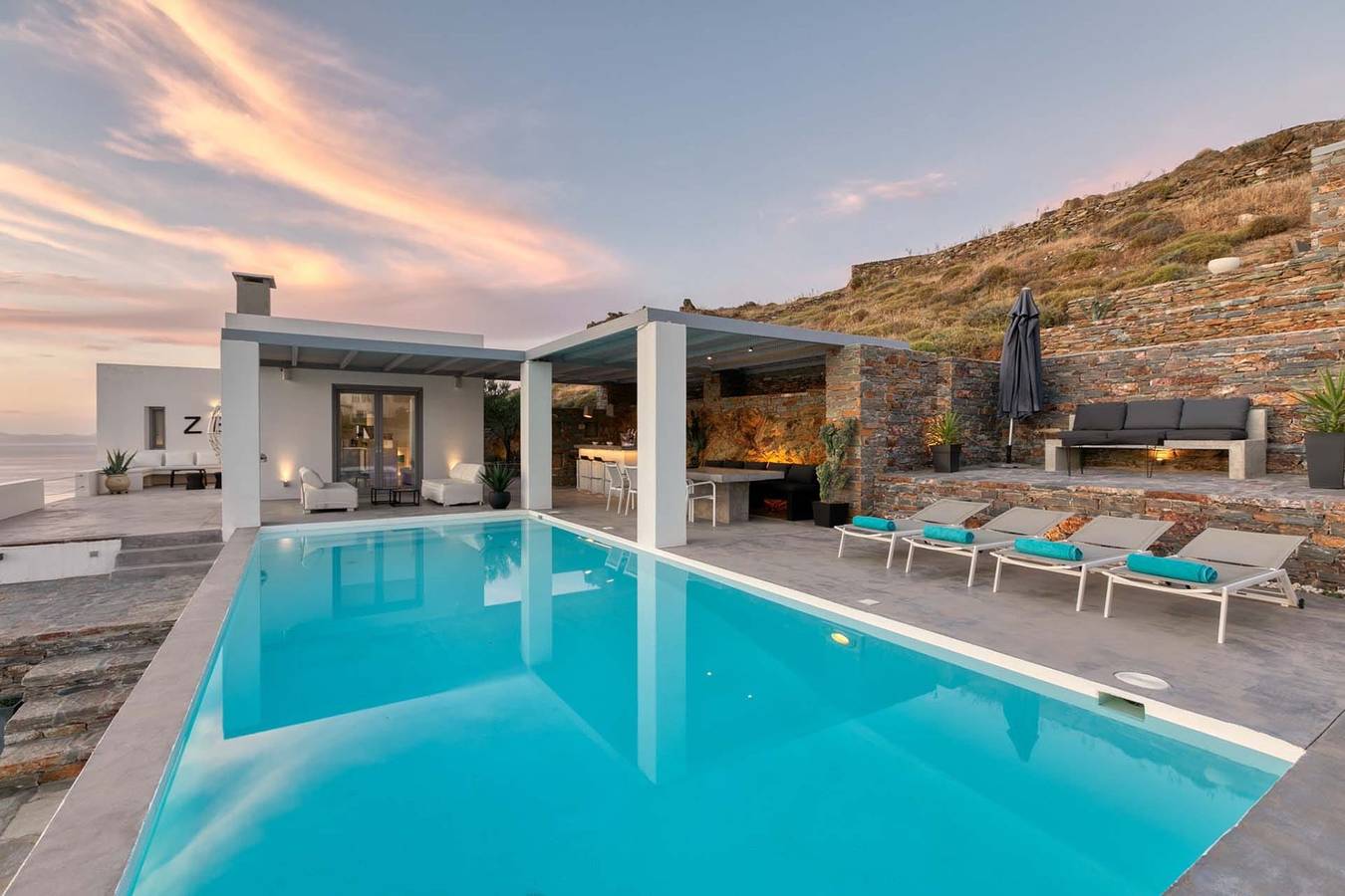 Endearing Kea Villa | Villa Granger | 4 Bedrooms | Breathtaking Sea Views | Private Outdoor Infinity Pool | Shaded Outdoor Dining Area | Private Garden | Pet Friendly | Akrotiri in Kea