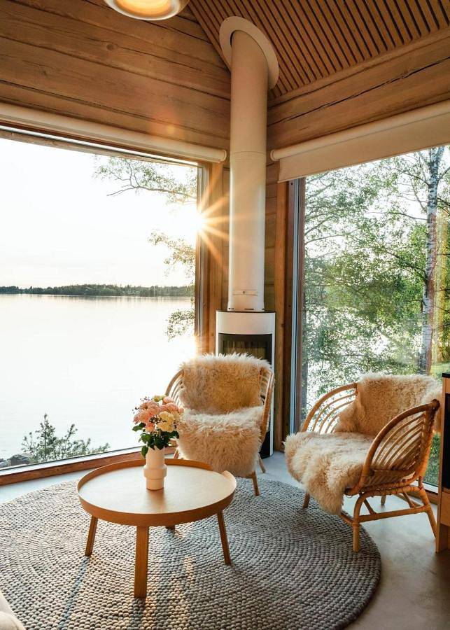 Ferienhaus für 2 Personen, mit Balkon und Terrasse sowie Garten und Sauna