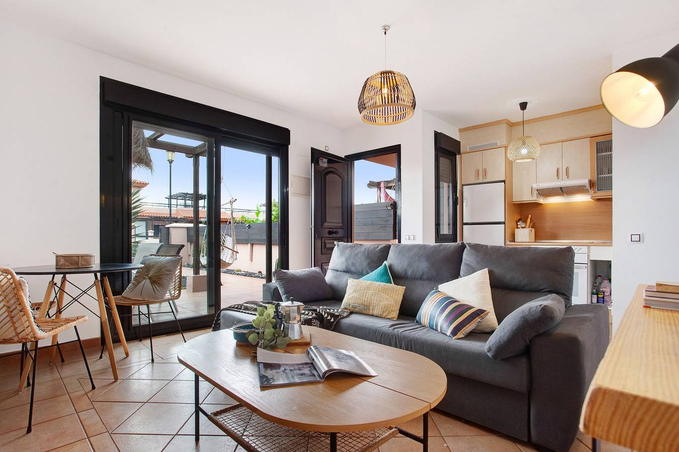 Ferienhaus 'Casa Vicente Majanicho' mit Gemeinschaftspool, privater Terrasse und Wlan in La Oliva, Fuerteventura