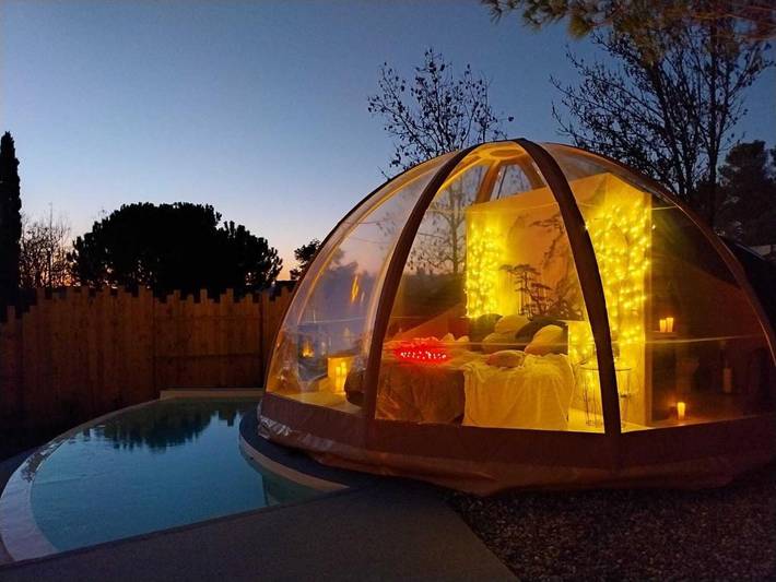 Tente pour 2 personnes, avec jardin et vue ainsi que sauna et piscine près du Canal du Midi - 4