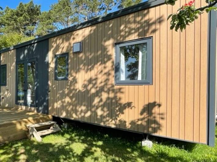 Camping Sites et Paysages - Le Panoramic  - Mobilheim 6 personen - R-Home 32m² (3 Ch 1 Sdb) Terrasse Meerblick in Telgruc-sur-Mer, Iroise