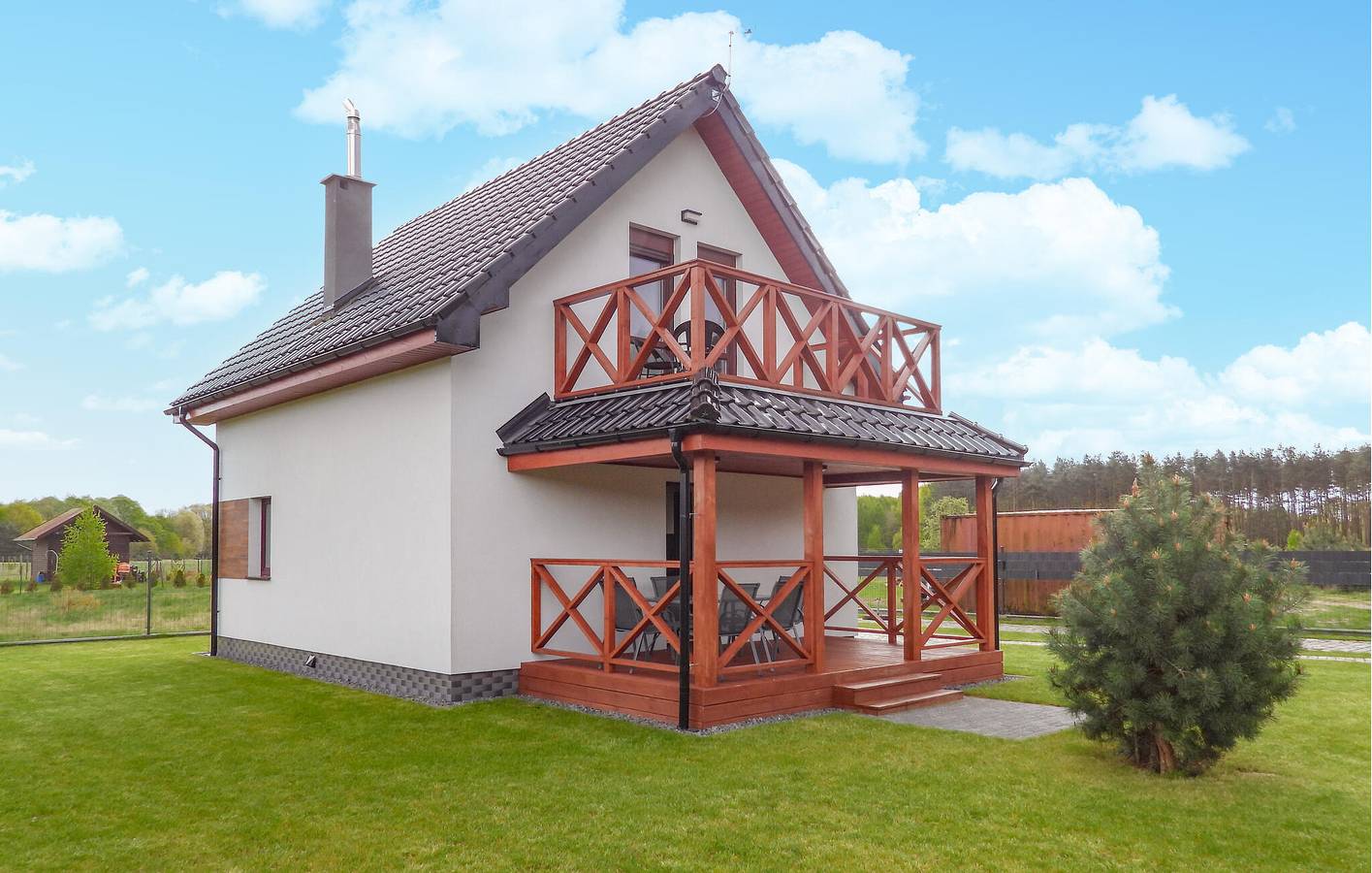 Ferienhaus für 6 Personen mit Terrasse in Nowe Warpno, Stettiner Haff