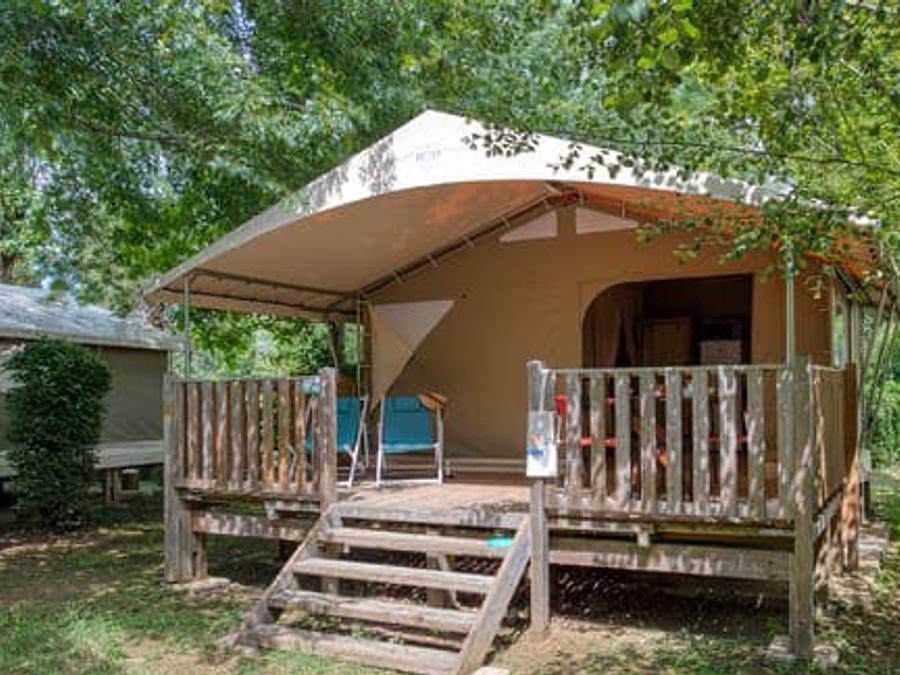 Camping Lac de Groléjac - Tente en toile et en bois 5 personnes - Lodge Canada sans sanitaires 20 m² in Groléjac, Périgord Noir