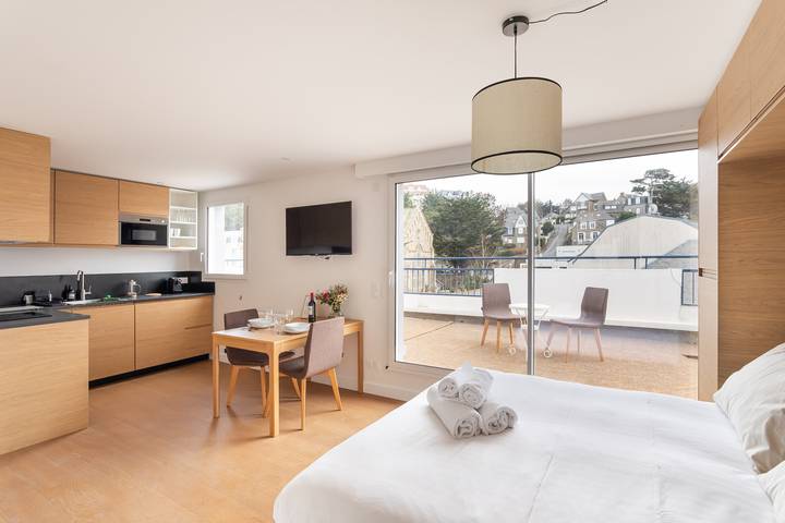 Location de vacances pour 2 personnes, avec terrasse, animaux acceptés à Pléneuf-Val-André
