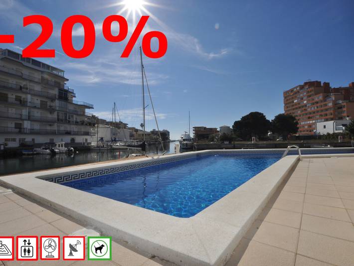 Appartement de vacances pour 6 personnes, avec piscine et terrasse, animaux acceptés à Roses