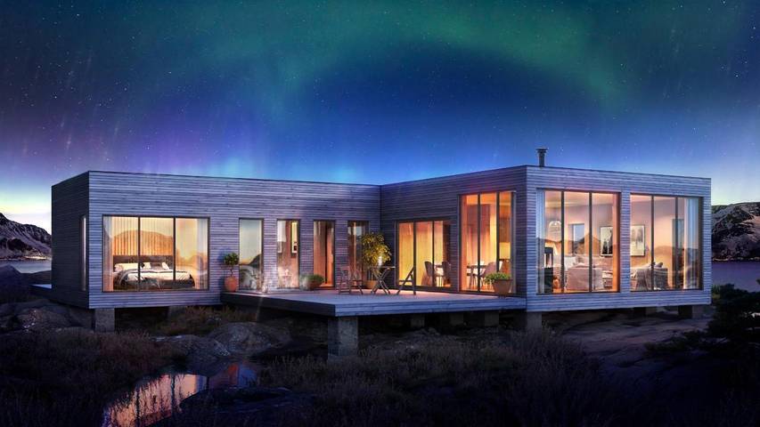 Ferienhaus für 8 Personen, mit Ausblick und Terrasse sowie Sauna in Vågan