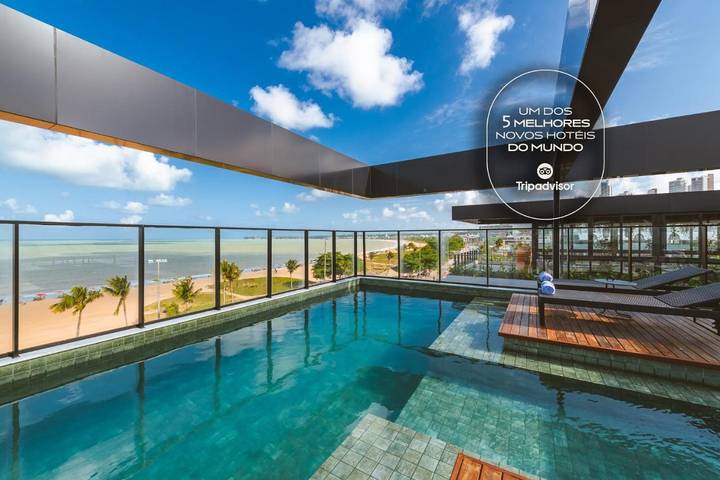 Pousadas para 2 pessoas, com vista e jardim e ainda piscina and terraço em Cabo Branco