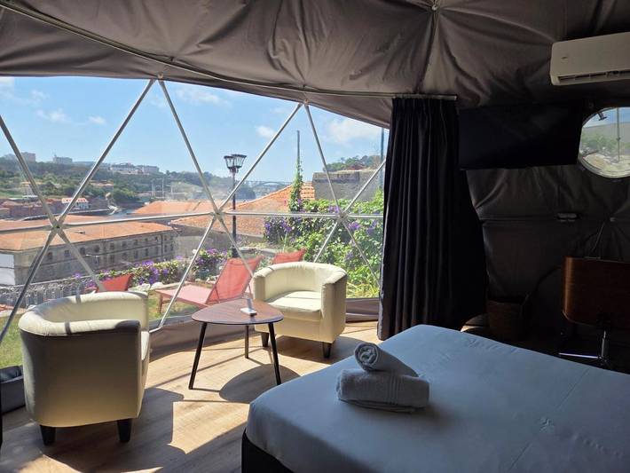 Bungalow para 2 pessoas, com jardim e vista no Porto