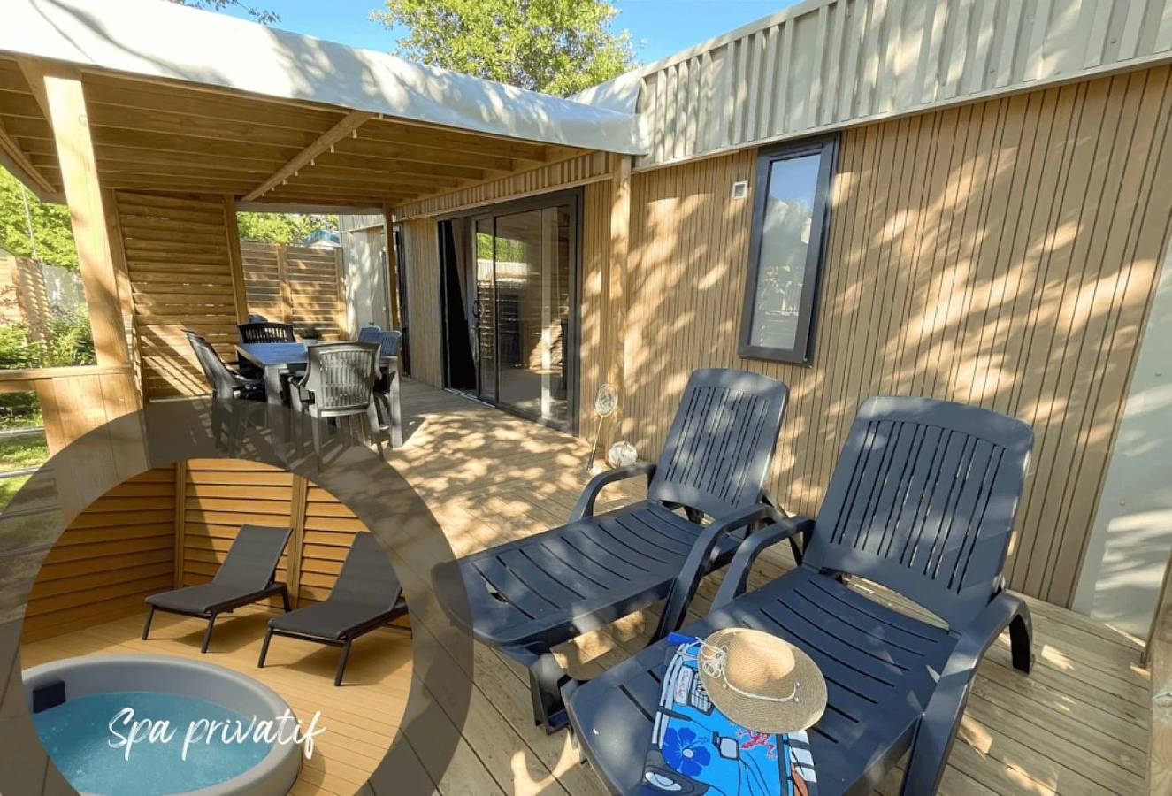Zecamping 4* animé parc aquatique locatif Tv Lv Bbq 36m2 4 pers in Aubigny (Vendée), Loire-Tal