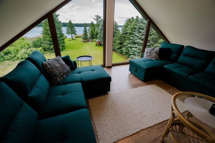 Apartament wakacyjny dla 4 osób, z Ogród i Sauna oraz Widok na jezioro i Widok w Augustów