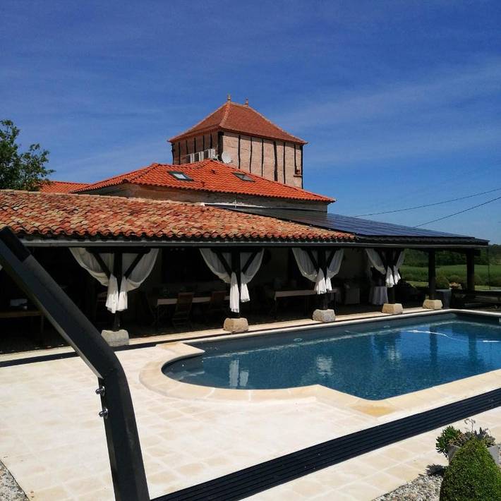 Maison de vacances pour 4 personnes, avec Terrasse et Jardin ainsi que Piscine et Vue