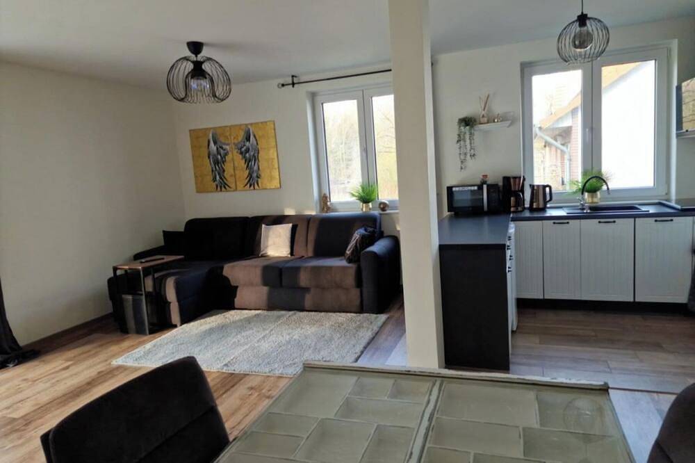Ganze Wohnung, Großzügige 2 Zimmer Ferienwohnung mit Balkon, offener Küche bis zu 4 Gästen ! in Vegesack, Bremen