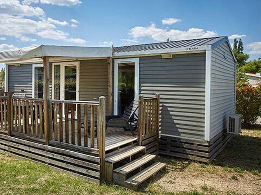 Camping La Bolée d'Air - Mobilheim 6 personen - Comfort | 2 Zi. | 4/6 Pers. | Erhöhte Terrasse | Klimaanlage | Tv in Saint-Vincent-sur-Jard, Vendée