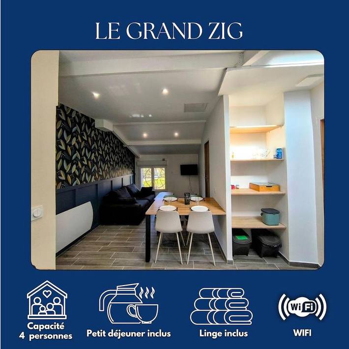 Gîte pour 4 personnes, avec Balcon ainsi que Terrasse et Piscine à Treize-Vents